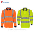 Vêtements de travail haute visibilité réfléchissant vêtements de sécurité En 20471 Class 3 manches longues Hi Vis Polo Shirt Orange Jaune
